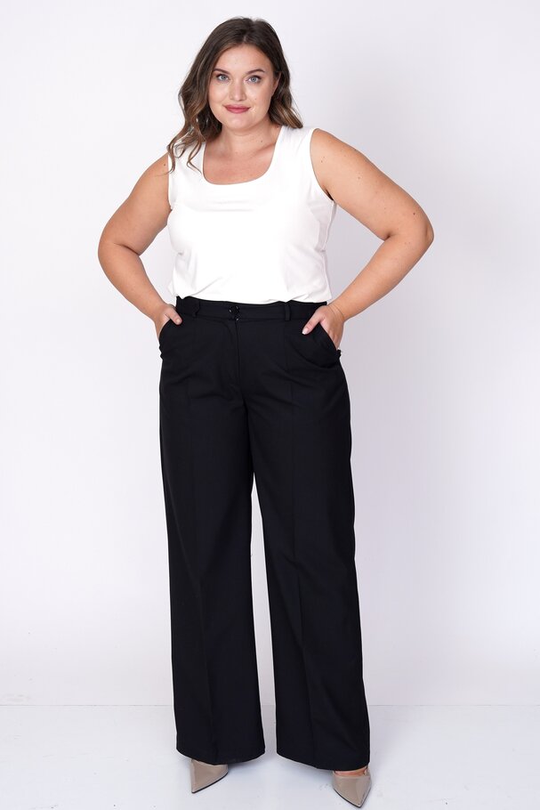 WIDE-LEG HEAVY FABRIC TROUSERS