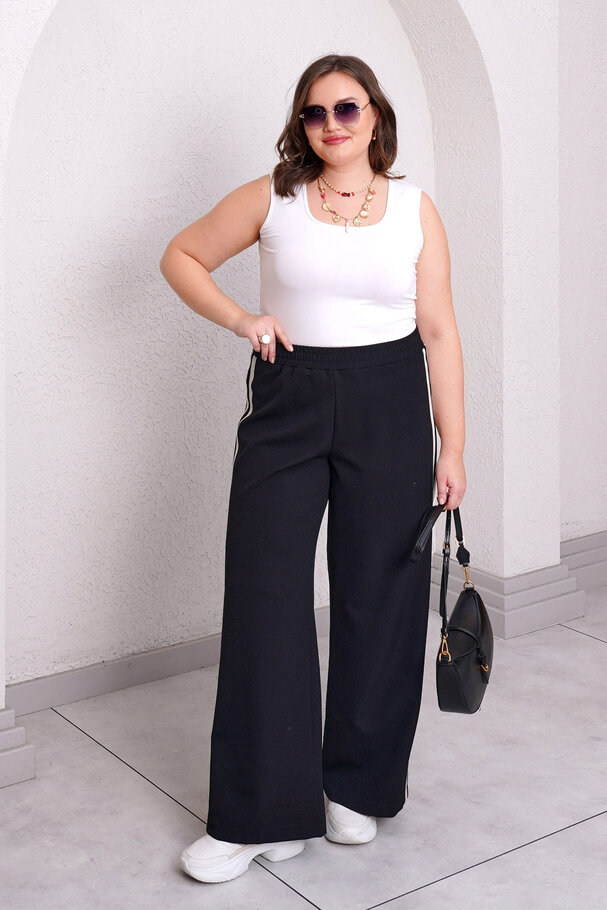 WIDE LEG TROUSERS WITH SIDE STRIPES
