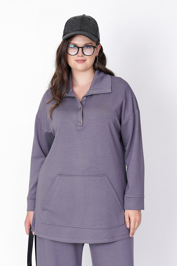 YAKASI ÇITÇIT DETAYLI MODAL SWEATSHIRT