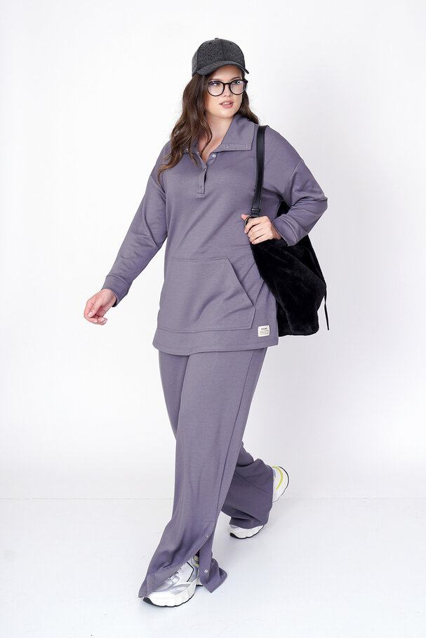 YAKASI ÇITÇIT DETAYLI MODAL SWEATSHIRT
