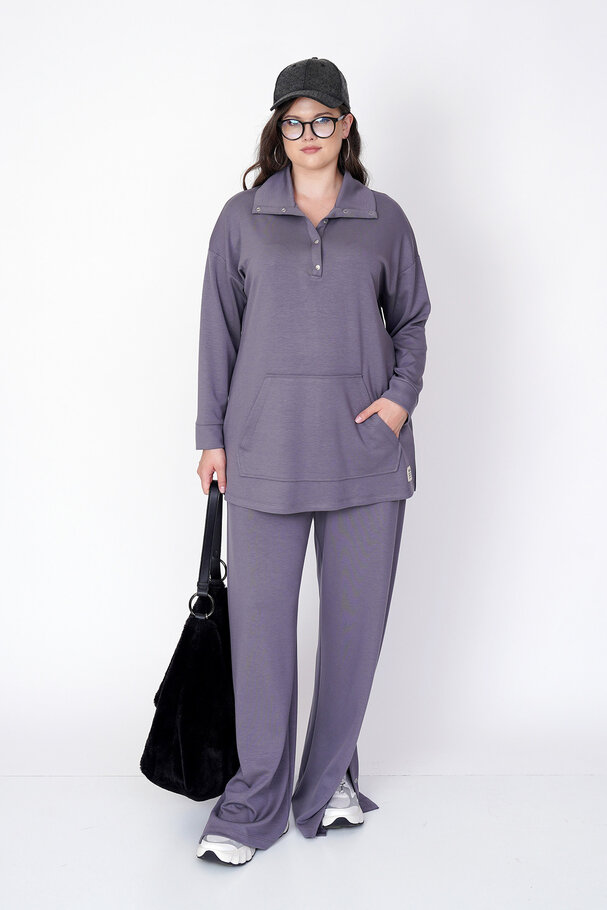 YAKASI ÇITÇIT DETAYLI MODAL SWEATSHIRT
