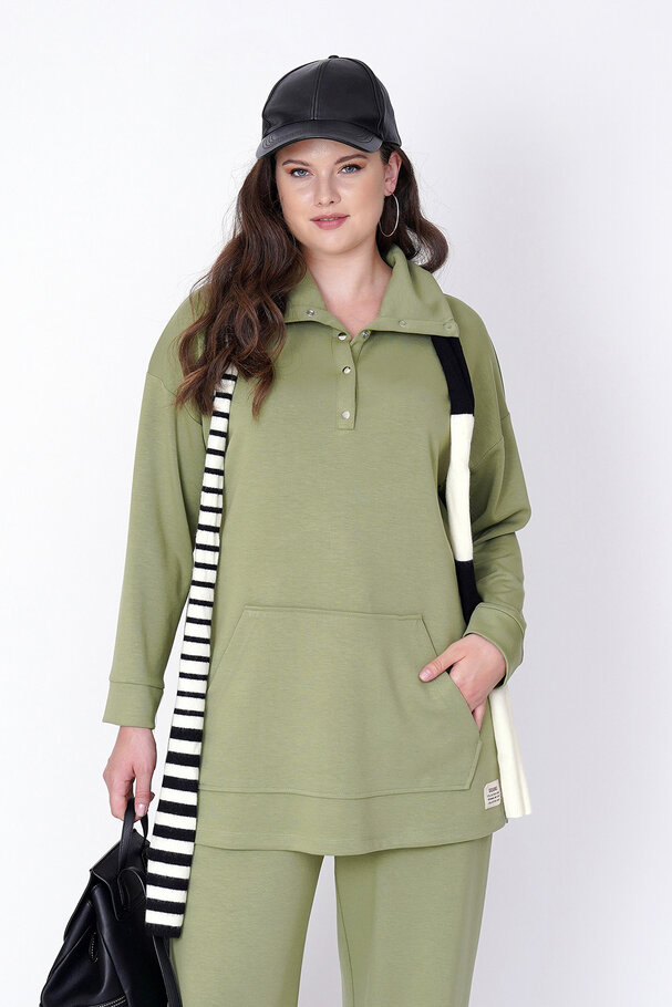 YAKASI ÇITÇIT DETAYLI MODAL SWEATSHIRT