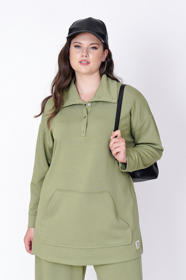 YAKASI ÇITÇIT DETAYLI MODAL SWEATSHIRT