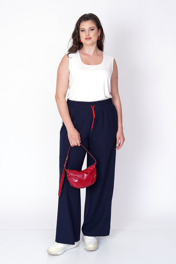 YANI ŞERİTLİ GENİŞ PAÇA PANTOLON