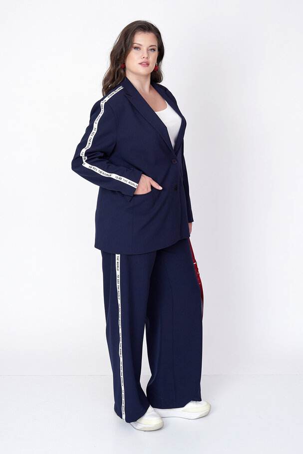 YANI ŞERİTLİ GENİŞ PAÇA PANTOLON