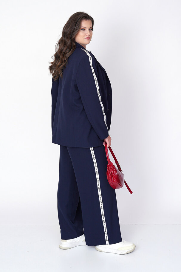 YANI ŞERİTLİ GENİŞ PAÇA PANTOLON