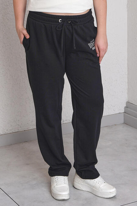  - YAZI BASKILI PAMUK JOGGER PANTOLON (1)