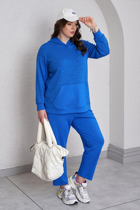 Büyük Moda - YAZI DETAYLI MODAL EŞOFMAN TAKIMI