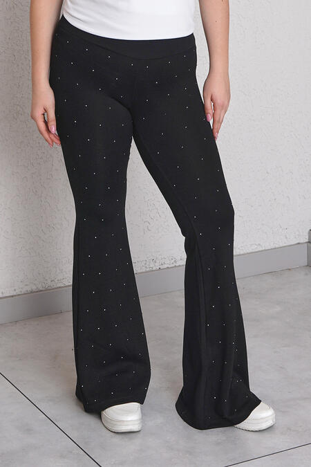  - YUMUŞAK DOKULU TAŞLI İSPANYOL TAYT PANTOLON (1)